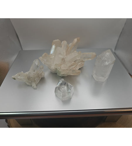 Quartz Crystal Cluster .97lb 4pcs