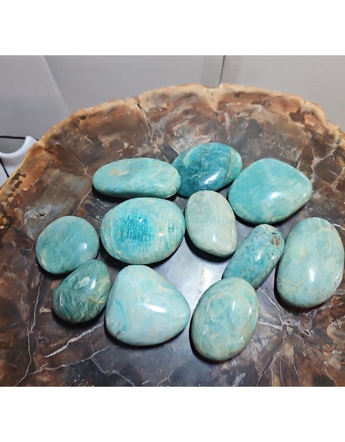 Load image into Gallery viewer, 1Pcs Large Natural Green Amazonite Quartz Crystal Palm Stones Polished
