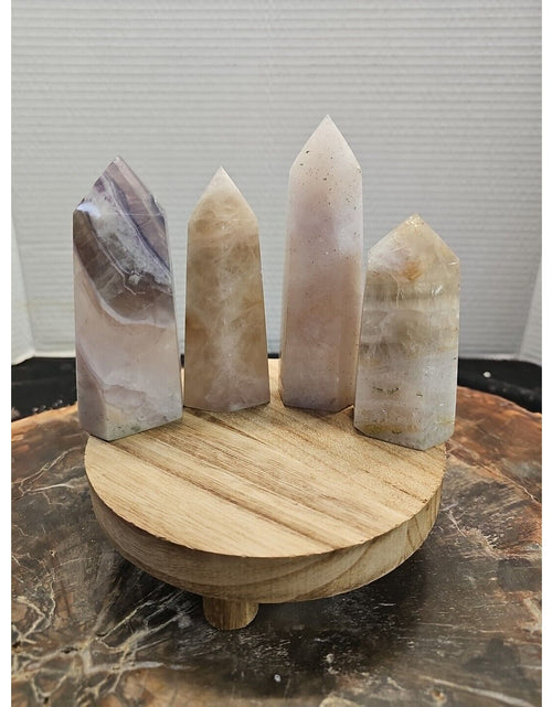 Load image into Gallery viewer, 4Pcs Natural Rainbow Fluorite Quartz Crystal Point Tower Polished Healing
