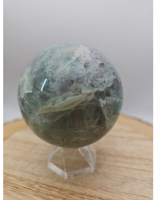 Load image into Gallery viewer, 1.16lb Natural Rainbow Fluorite Quartz Crystal Sphere Ball Polished

