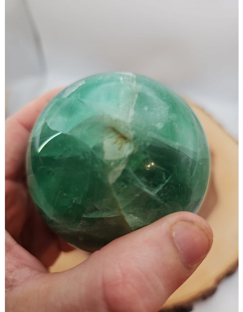 Load image into Gallery viewer, 1.59lb Natural Rainbow Fluorite Quartz Crystal Sphere Ball Polished
