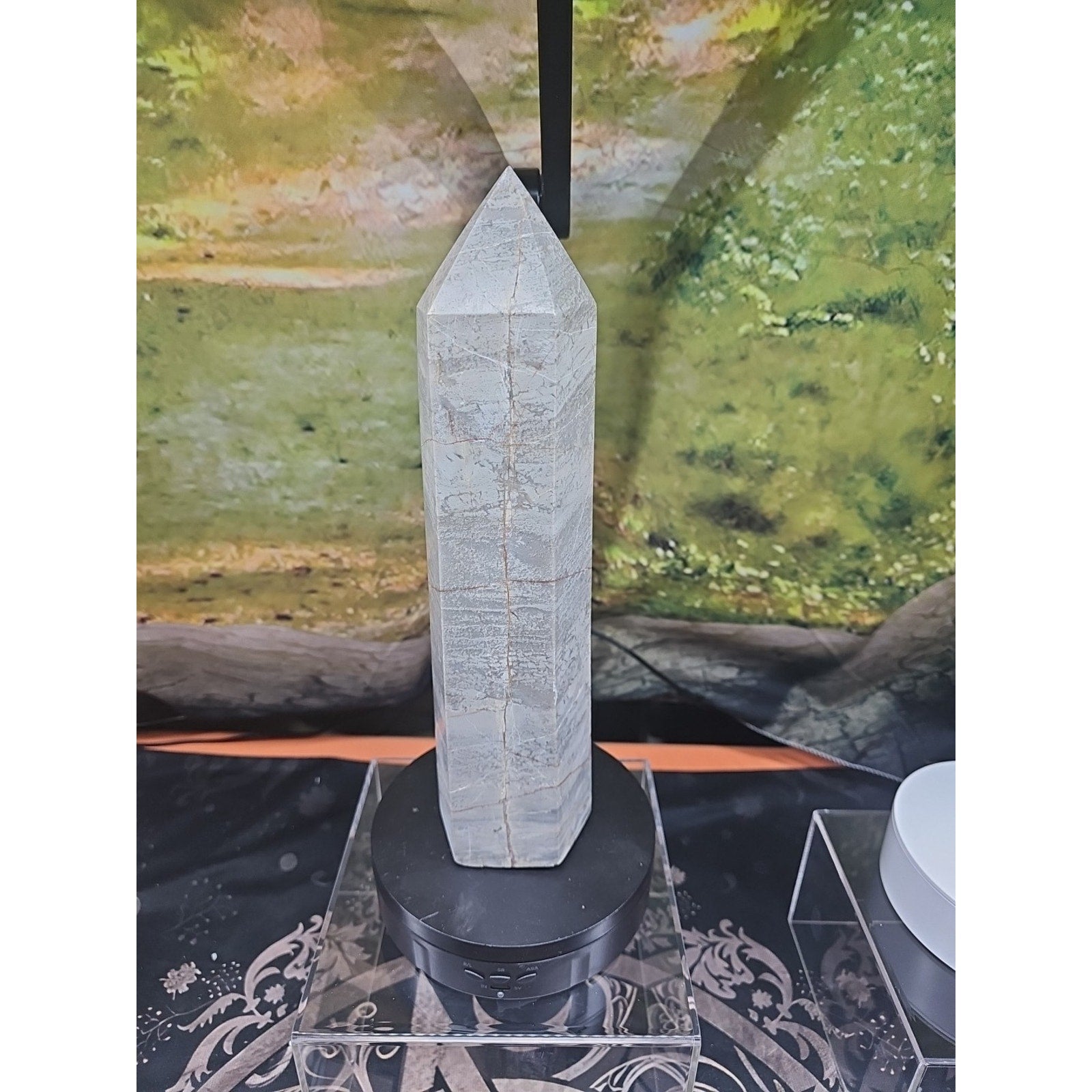 6.66lbs 12in Tall Ocean Jasper Crystal Point