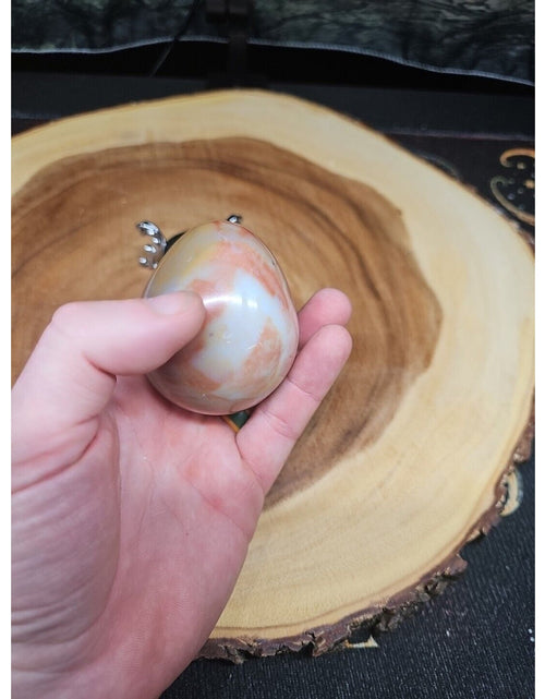 Load image into Gallery viewer, Ocean Jasper Egg Caramel Agate W/Stand 274grams
