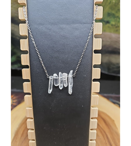 Quartz Crystal Necklace 16in Chain