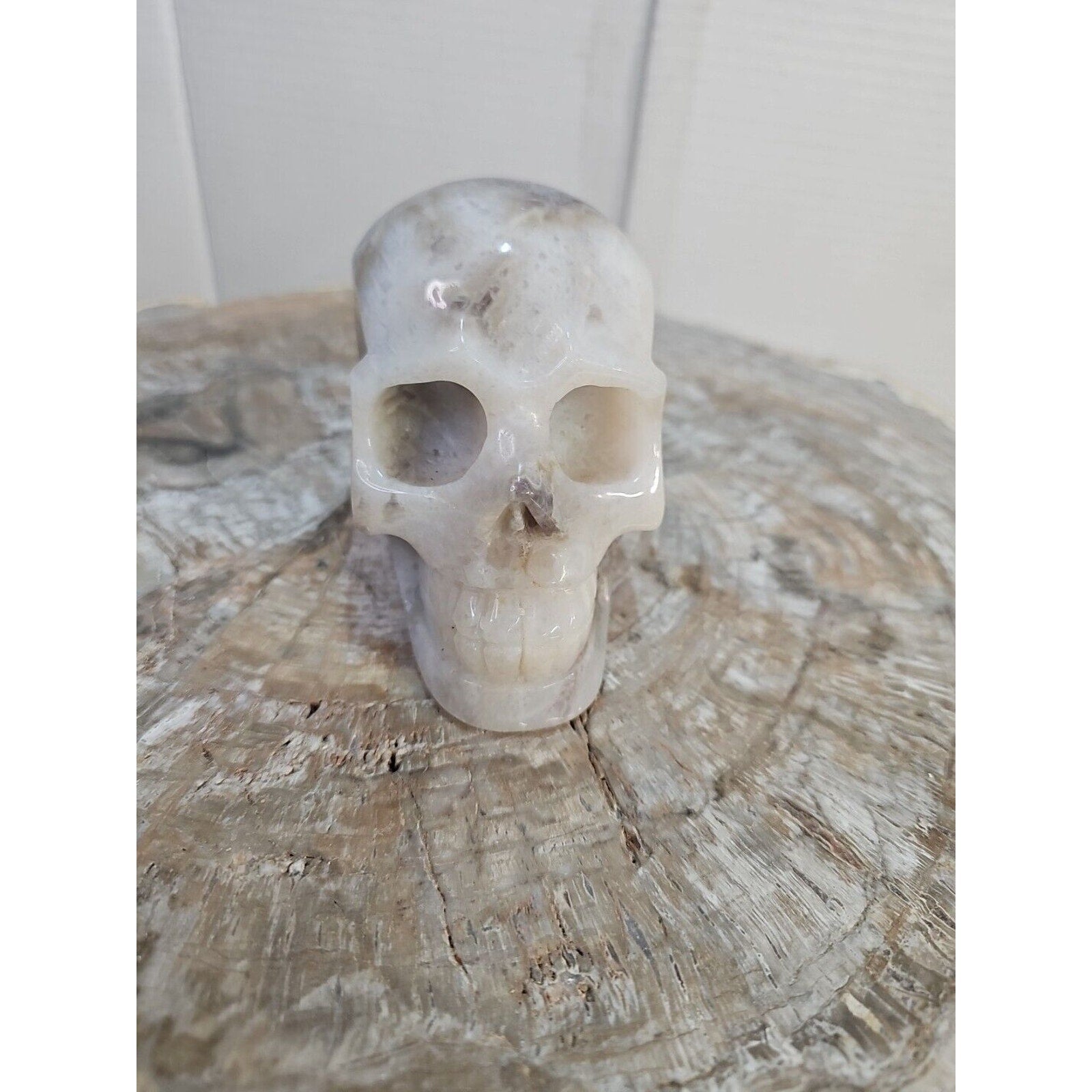 2.2LB Natural Amethyst Hand carved Skull Quartz Crystal Spiritual Jewel