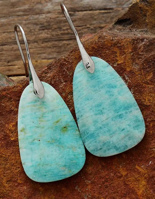 Load image into Gallery viewer, Natural Stone Dangle Earrings
