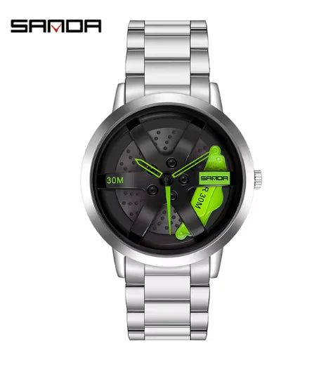 Load image into Gallery viewer, Men&#39;s 3D Car Wheel Sports Watch - Waterproof Quartz
