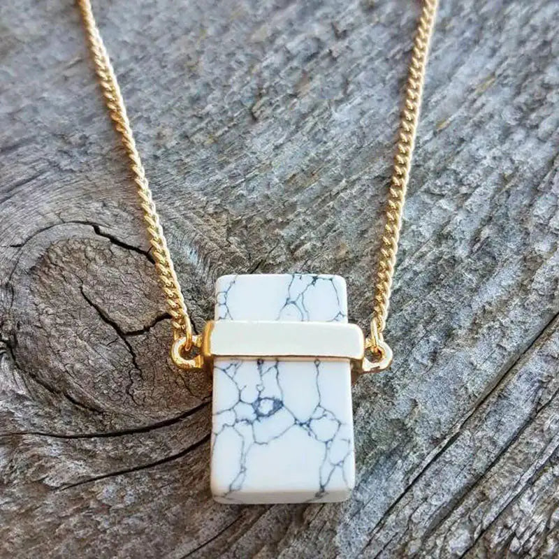 Natural Marble Stone Necklace