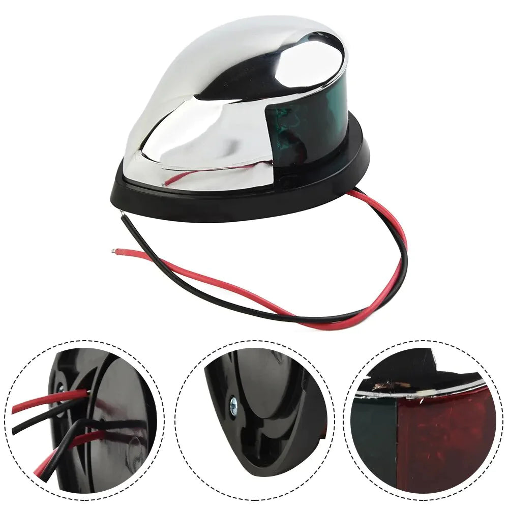 Waterproof Boat Navigation Light LED Bow Marine Front Pontoon Lamp Red Green 12V