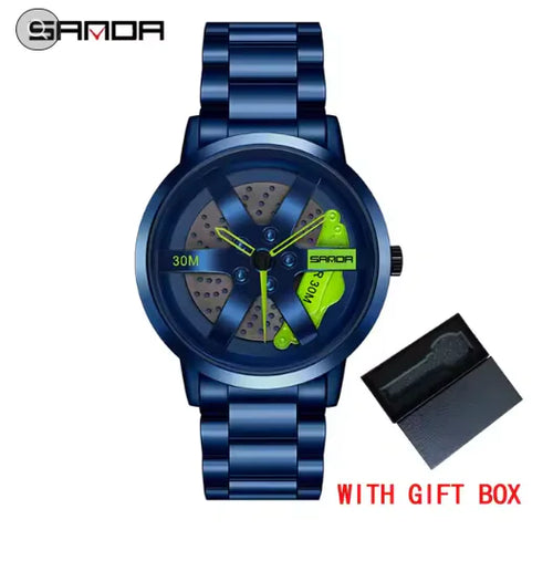 Load image into Gallery viewer, Men&#39;s 3D Car Wheel Sports Watch - Waterproof Quartz
