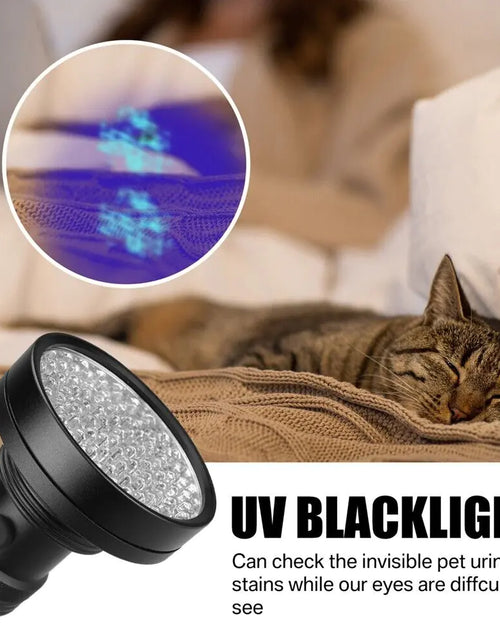 Load image into Gallery viewer, UV Ultraviolet Light 100 LED Flashlight BlackLight 395nM Inspection Lamp Torch
