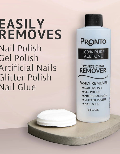 Load image into Gallery viewer, Pronto Acetone Nail Polish Remover 8 Fl Oz with Manicure Kit - Includes Nail File, Buffer, Pusher, Scraper - Pure Acetone 100 Percent - Quick &amp; Professional Gel Acrylic Nail Remover Kit 8 Fl Oz + Manicure Kit
