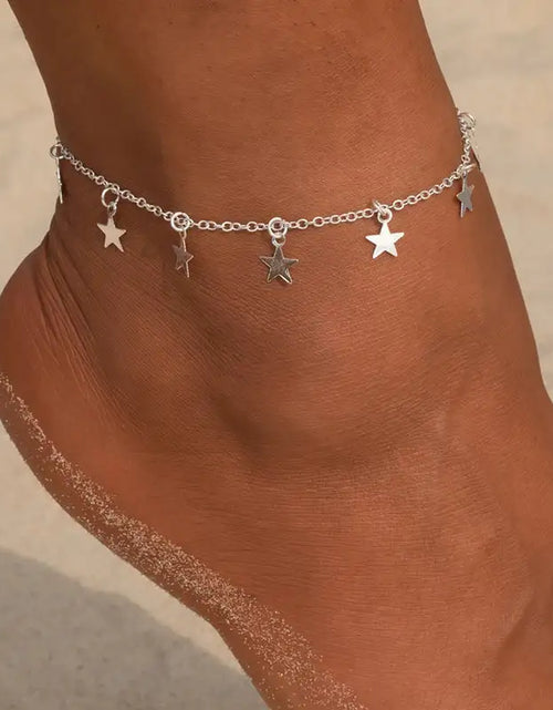 Load image into Gallery viewer, Gold Pentagram Anklet Jewelry
