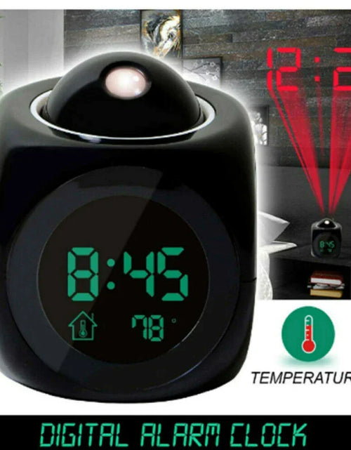 Load image into Gallery viewer, LED Projection Alarm Clock Digital LCD Display Voice Talking Weather Snooze USB
