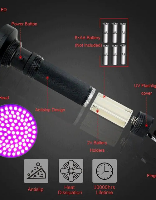 Load image into Gallery viewer, UV Ultraviolet Light 100 LED Flashlight BlackLight 395nM Inspection Lamp Torch
