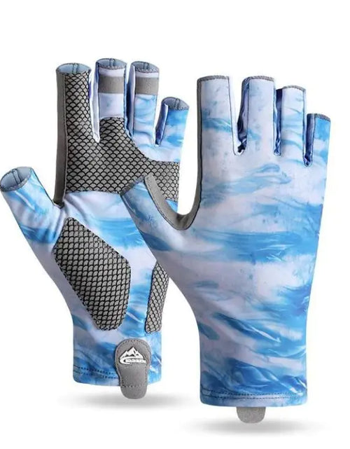 Load image into Gallery viewer, Ice Silk Sunscreen Palm Microfiber Non-slip Wear-resistant High Elastic Men&#39;s Gloves
