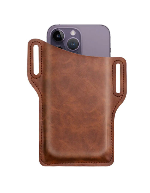 Load image into Gallery viewer, Men Cell Phone Belt Pack Bag Loop Waist Holster Pouch Case Leather Wallet Cover
