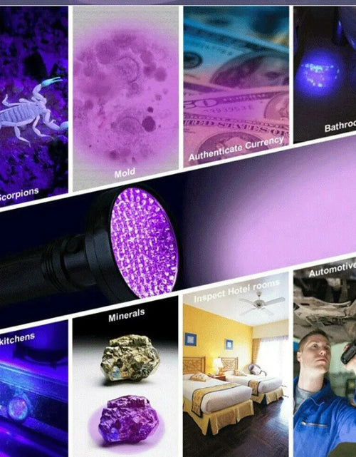 Load image into Gallery viewer, UV Ultraviolet Light 100 LED Flashlight BlackLight 395nM Inspection Lamp Torch
