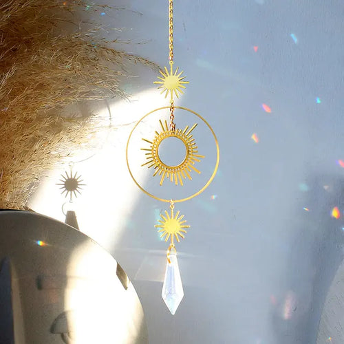 Load image into Gallery viewer, Suncatcher Crystal Sun and Moon Crystals Prism
