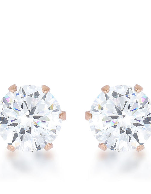 Load image into Gallery viewer, Reign 3.4ct CZ Rose Gold Stainless Steel Stud Earrings
