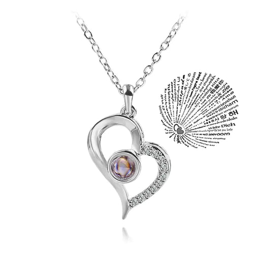 Load image into Gallery viewer, Projection Necklace 100 Languages I Love You Pendant Jewelry
