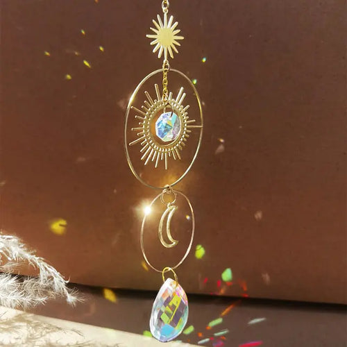 Load image into Gallery viewer, Suncatcher Crystal Sun and Moon Crystals Prism
