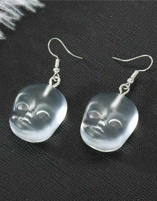 Load image into Gallery viewer, Handmade Angel Face Resin Dangle Earrings: Creative Jewelry Gift
