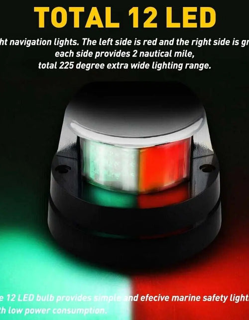 Load image into Gallery viewer, Waterproof Boat Navigation Light LED Bow Marine Front Pontoon Lamp Red Green 12V
