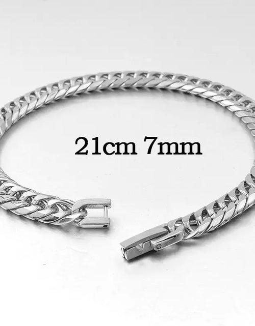 Load image into Gallery viewer, Stainless Steel Curb Dome Link Wristband Jewelry
