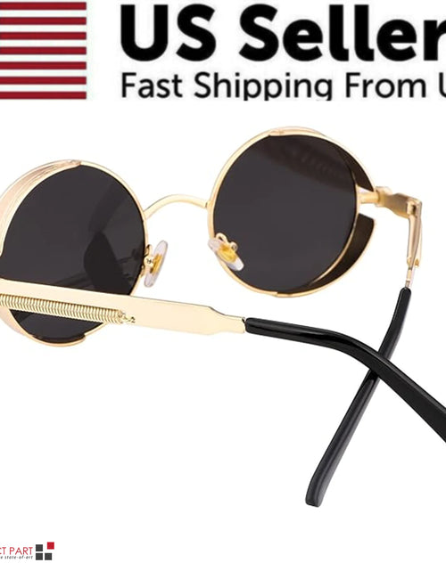 Load image into Gallery viewer, Retro Round Polarized Sunglasses Men Women Vintage Gothic Steampunk Glasses
