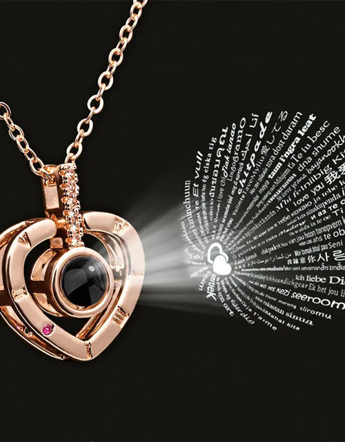 Load image into Gallery viewer, Projection Necklace 100 Languages I Love You Pendant Jewelry
