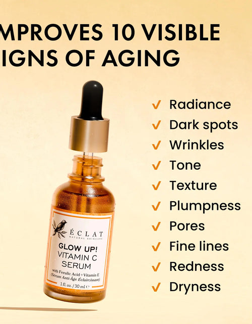 Load image into Gallery viewer, Vitamin C Face Serum - Dark Spot Remover Facial Serum, Vit C Serum with Hyaluronic Acid, Ferulic Acid, &amp; Vit E - Anti Aging and Skin Brightening Serum, Pure Vitamin C Serum Skin Care
