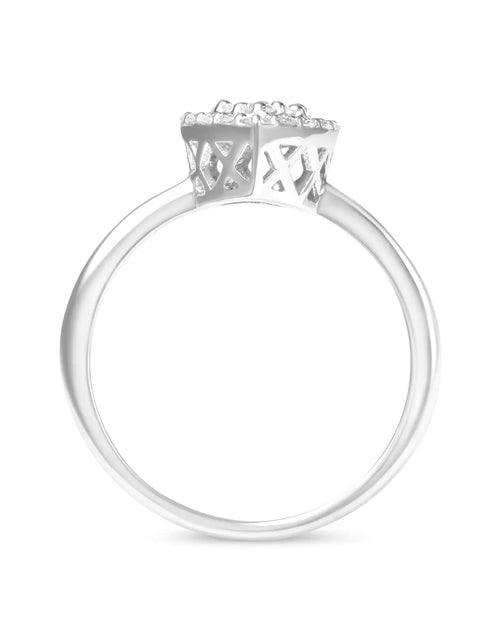 Load image into Gallery viewer, 10K White Gold 3/8 Cttw Round-Cut Lab Grown Diamond Cluster Pear Promise Ring (G-H Color, VS2-SI1 Clarity)
