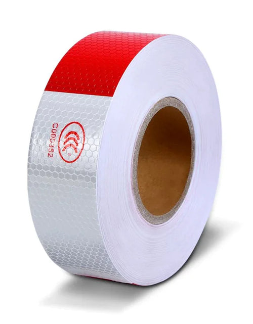 Load image into Gallery viewer, Reflective Trailer Safety Tape Conspicuity Tape Warning Sign Car Truck Red White
