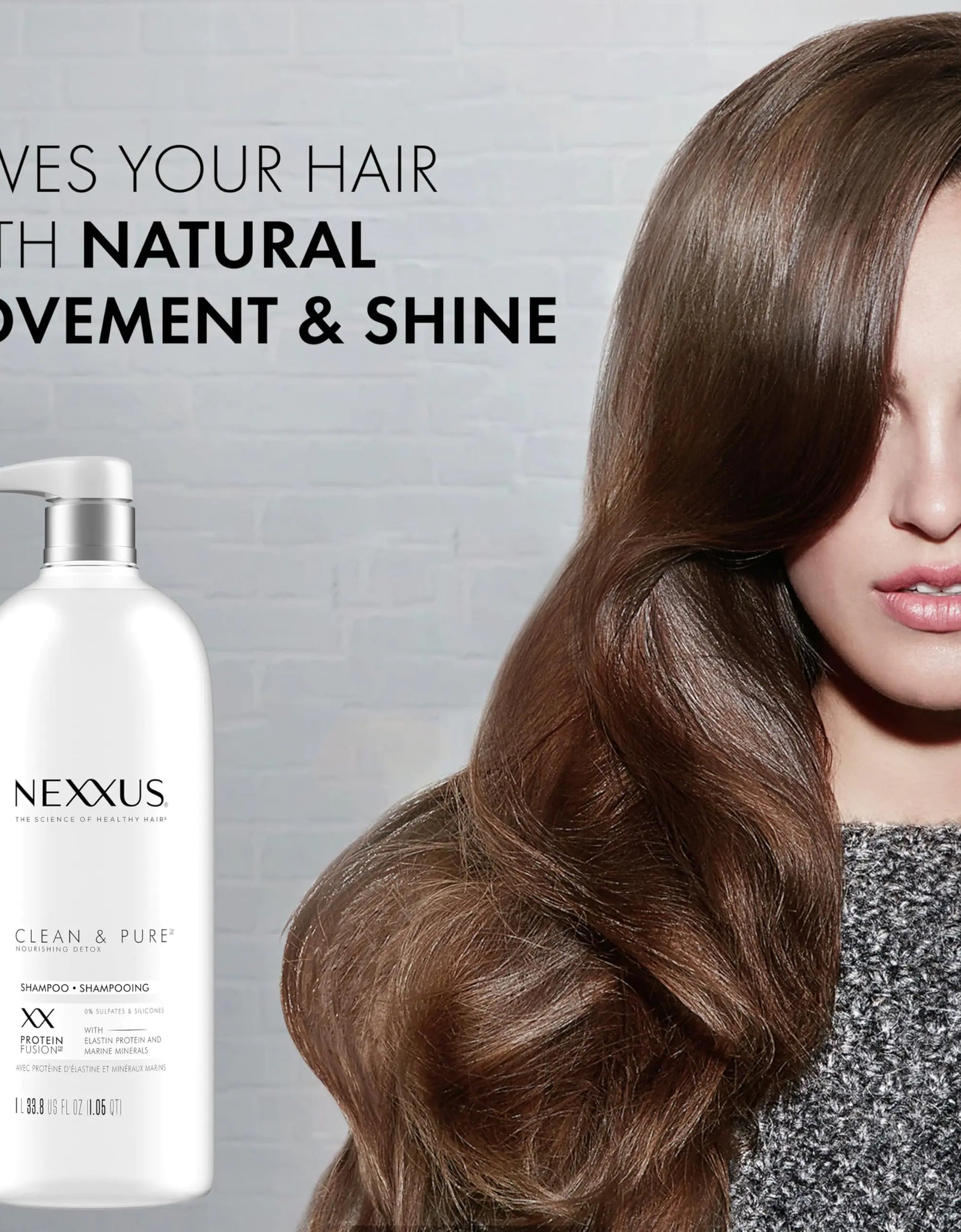 Nexxus Clean and Pure Clarifying Shampoo, With ProteinFusion, Nourished Hair Care Silicone, Dye And Paraben Free 33.8 oz