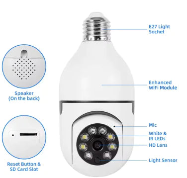 Load image into Gallery viewer, Bulb E27 Surveillance Camera Full Color Night Vision Automatic Human Tracking Zoom Indoor Security Monitor Wifi Mini IP Camera
