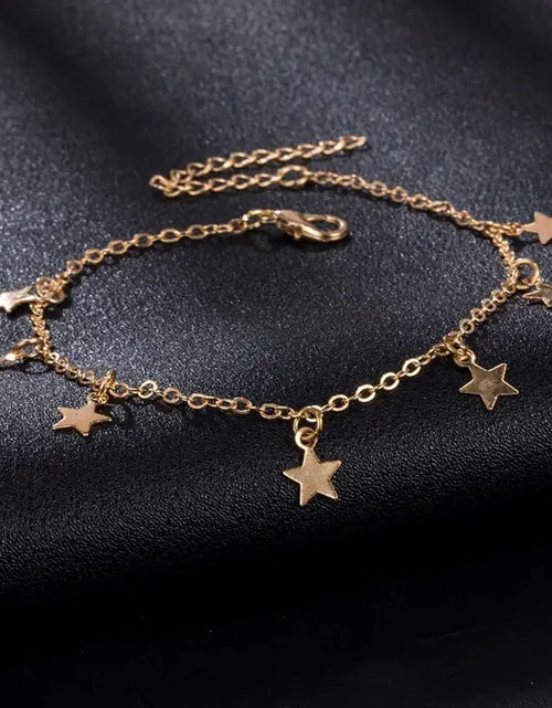 Load image into Gallery viewer, Gold Pentagram Anklet Jewelry
