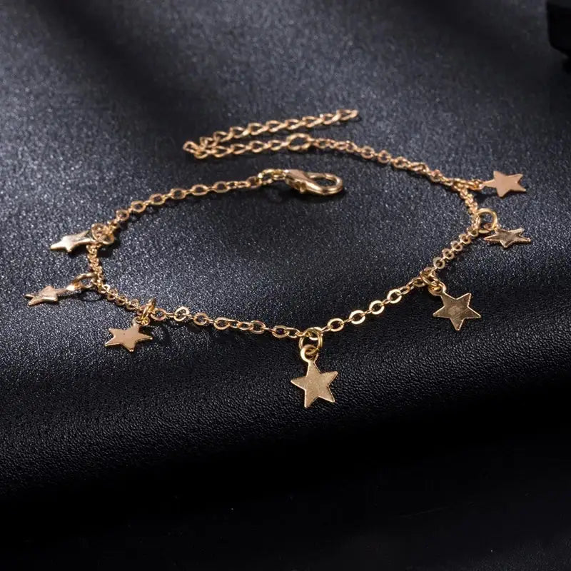 Gold Pentagram Anklet Jewelry