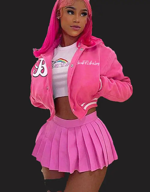 Load image into Gallery viewer, Varsity Baseball Cropped Jacket
