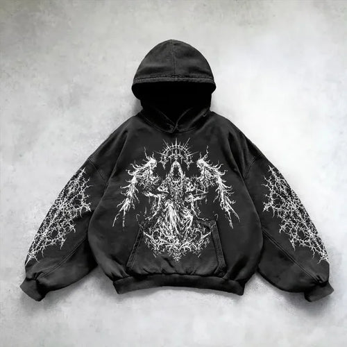 Load image into Gallery viewer, Gothic Washed Hooded Sweatshirt
