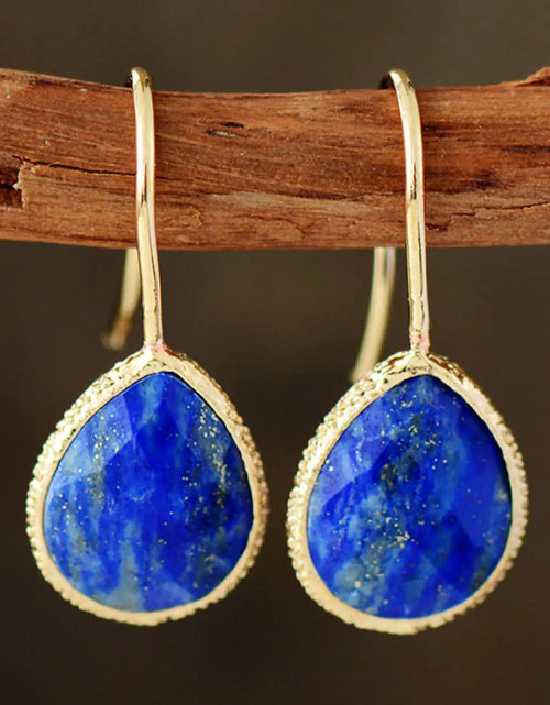 Load image into Gallery viewer, Handmade Natural Stone Teardrop Earrings
