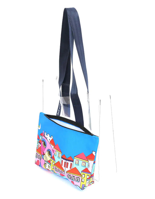 Load image into Gallery viewer, Biggdesign Owl And City Transparent Shopping and Beach Bag
