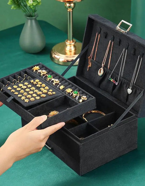 Load image into Gallery viewer, Velvet Jewelry Organizer Box
