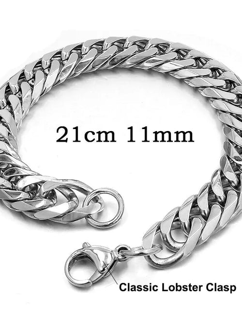 Load image into Gallery viewer, Stainless Steel Curb Dome Link Wristband Jewelry
