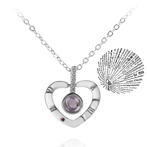 Load image into Gallery viewer, Projection Necklace 100 Languages I Love You Pendant Jewelry
