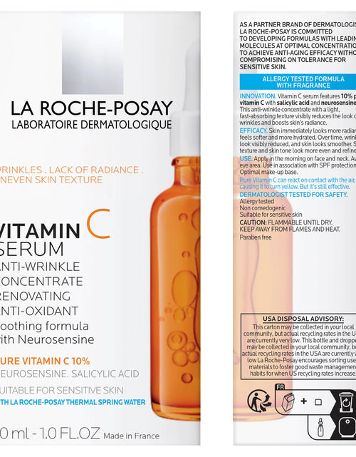 Load image into Gallery viewer, La Roche-Posay Pure Vitamin C Face Serum with Hyaluronic Acid &amp; Salicylic Acid, Anti Aging Face Serum for Wrinkles &amp; Uneven Skin Texture to Visibly Brighten &amp; Smooth. Suitable for Sensitive Skin
