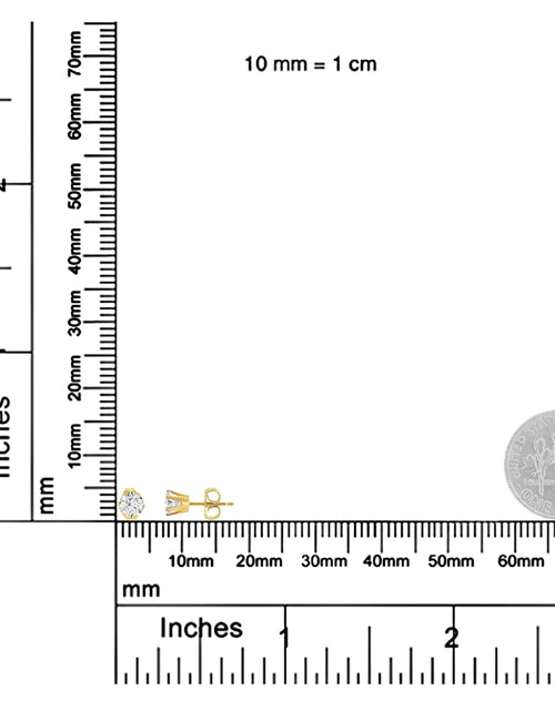Load image into Gallery viewer, 14K Yellow Gold Diamond Solitaire 6-Prong Single Solitaire Stud Earring (3/8 cttw, I-J Color, I2-I3 Clarity)
