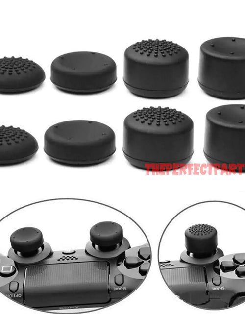 Load image into Gallery viewer, 8Pcs Black Silicone Thumb Stick Grip Cover Caps For PS4 &amp; Xbox One Controller US
