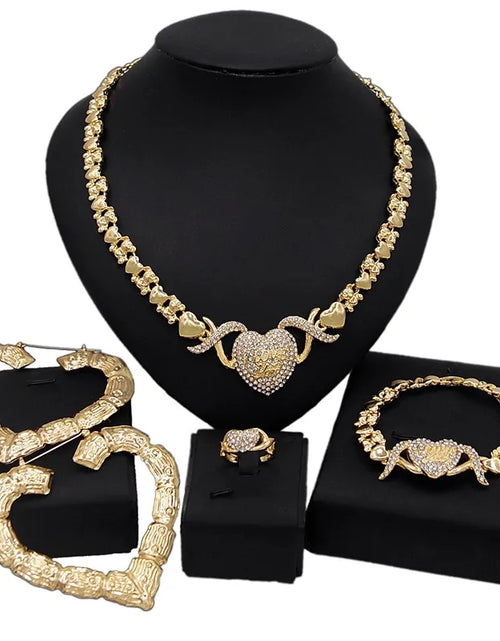 Load image into Gallery viewer, Gold  Wedding Engagement Jewelry Set
