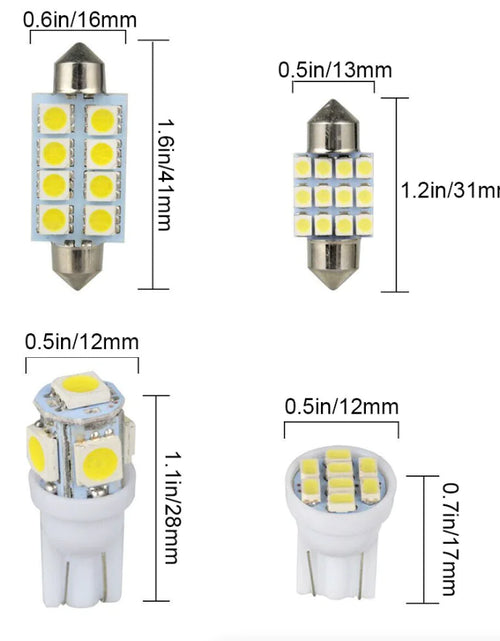 Load image into Gallery viewer, 14Pcs T10 36mm LED Interior Car Accessories Kit Map Dome License Plate Lights
